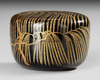 NATSUME TEA CADDY WITH ALLOVER GOLDLEAF LACQUERED DECORATION OF A WEEPING WILLOW TREE, 20TH CENTURY