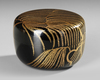 NATSUME TEA CADDY WITH ALLOVER GOLDLEAF LACQUERED DECORATION OF A WEEPING WILLOW TREE, 20TH CENTURY