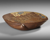 ELEGANT SHELL-SHAPED WOODEN PLATE WITH LACQUERED GOLDLEAF SCENE AND MOTHER-OF-PEARL INLAY,MEIJI PERIOD,1868-1912