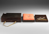 EXQUISITE JAPANESE SUZURIBAKO CALLIGRAPHY BOX WITH MASTERFUL HIGH-RELIEF LACQUER DESIGN, MEIJI PERIOD,1868-1912