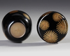 A JAPANESE NATSUME TEA CADDY WITH GOLDLEAF FLORAL LACQUER AND SILVER LEAF INTERIOR — IN SIGNED WOODEN TRANSPORT BOX, 20TH CENTURY