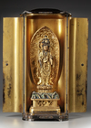 ELEVEN-HEADED KANNON STATUE IN ORIGINAL ZUSHI SHRINE – FROM ISHIYAMA-DERA TEMPLE,EDO PERIOD (1615–1868)