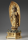 ELEVEN-HEADED KANNON STATUE IN ORIGINAL ZUSHI SHRINE – FROM ISHIYAMA-DERA TEMPLE,EDO PERIOD (1615–1868)