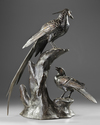 A JAPANESE BRONZE OKIMONO WITH PHEASANTS, MEIJI PERIOD,1868-1912