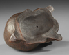 A JAPANESE BIZEN CERAMIC HARE FIGURE, 20 CENTURY