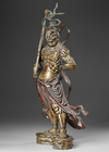 A JAPANESE GUARDIAN OF THE TEMPLE – A BRONZE NYO FIGURE,MEIJI PERIOD,1868-1912