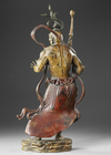 A JAPANESE GUARDIAN OF THE TEMPLE – A BRONZE NYO FIGURE,MEIJI PERIOD,1868-1912