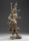 A JAPANESE GUARDIAN OF THE TEMPLE – A BRONZE NYO FIGURE,MEIJI PERIOD,1868-1912