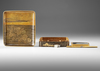 A JAPANESE SUZURIBAKO AND RYOSHIBAKO SET WITH IMPERIAL CHRYSANTHEMUM CREST, EDO PERIOD (1615–1868)