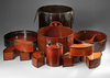 A CIRCULAR JAPANESE BENTO FOOD CONTAINER, EDO PERIOD, CIRCA 1800