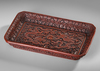 A CHINESE RED LACQUERED TRAY WITH DOUBLE DRAGON AND BUDDHIST FLAME MOTIF, 20TH CENTURY