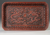 A CHINESE RED LACQUERED TRAY WITH DOUBLE DRAGON AND BUDDHIST FLAME MOTIF, 20TH CENTURY