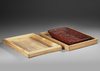 A CHINESE RED LACQUERED TRAY WITH DOUBLE DRAGON AND BUDDHIST FLAME MOTIF, 20TH CENTURY