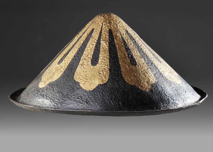 A JAPANESE SAMURAI JINGASA TRAVELING HAT,EDO PERIOD (1615–1868)