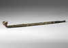 VERY LONG EXTENDABLE BRONZE KISERU PIPE WITH INTRICATE GOLD DECORATION,MEIJI PERIOD,1868-1912