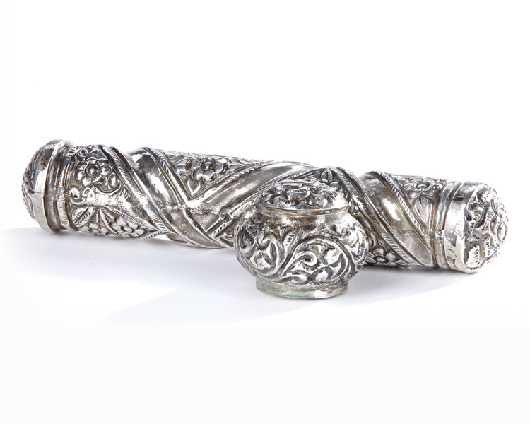 AN OTTOMAN SILVER SCRIBE’S PEN BOX (DIVIT), TURKEY, 19TH CENTURY