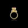 A BYZANTINE GOLD RING IN FLOWER FORM GEM ARRANGEMENT – SAPPHIRE, EMERALD, PINK TOURMALINE , AMETHYST & PEARL, 5TH TO 6TH CENTURY A.D.