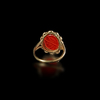 A ROMAN AGATE INTAGLIO RING DEPICTING A MILITARY HELMET – 1ST CENTURY A.D.