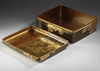 A JAPANESE SUZURIBAKO AND RYOSHIBAKO SET WITH IMPERIAL CHRYSANTHEMUM CREST, EDO PERIOD (1615–1868)