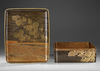 A JAPANESE SUZURIBAKO AND RYOSHIBAKO SET WITH IMPERIAL CHRYSANTHEMUM CREST, EDO PERIOD (1615–1868)