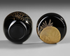 A NATSUME TEACADDY, FINELY LACQUERED WITH A LARGE RISING SUN SHINING THROUGH BRANCHES AND LEAVES, 20TH CENTURY