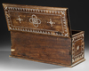 A DARK WALNUT WOODEN BOX, 19TH-EARLY 20TH CENTURY