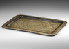 AN OTTOMAN SILVER AND RED COPPER INALID TRAY, TURKEY OR SYRIA 19TH CENTURY