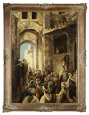 PAINTING BY TINE WEGERS, 1941, LIBATION OF AN ORIENTALIST CITY