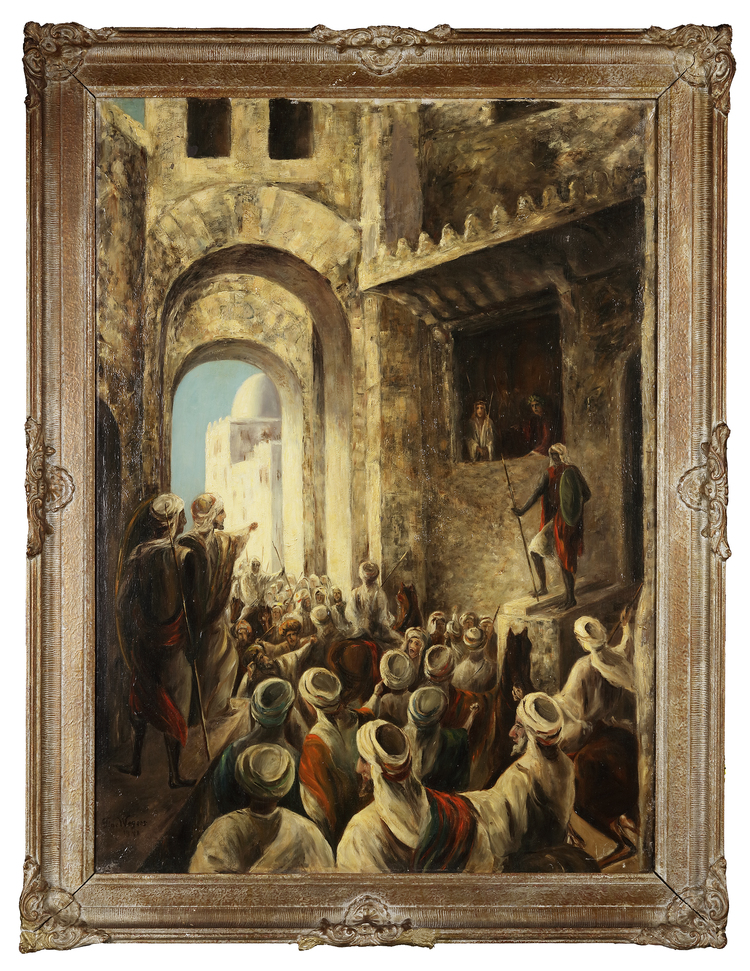 PAINTING BY TINE WEGERS, 1941, LIBATION OF AN ORIENTALIST CITY