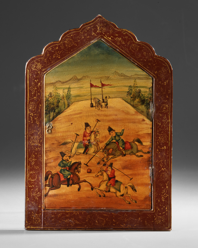A QAJAR PAPIER-MÂCHÉ MIRROR CASE, PERSIA 19TH CENTURY