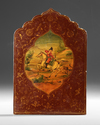 A QAJAR PAPIER-MÂCHÉ MIRROR CASE, PERSIA 19TH CENTURY