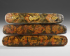 THREE QAJAR LACQUERED PAPIER-MÂCHÉ PEN CASES, PERSIA 19TH CENTURY