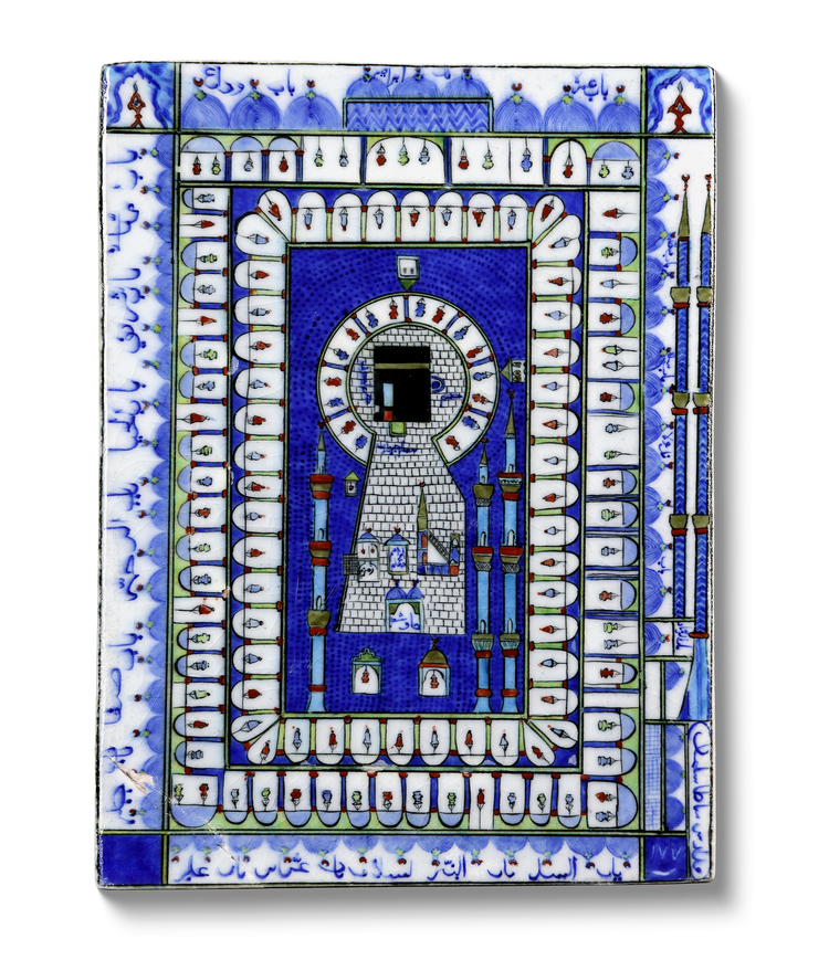 AN IZNIK-STYLE POTTERY TILE, 20TH CENTURY