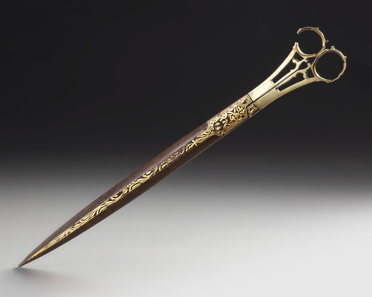 A PAIR OF OTTOMAN DAMASCENED STEEL SCISSORS, TURKEY 19TH CENTURY