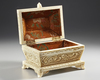 AN INDIAN MUGHAL-STYLE BONE JEWELLERY BOX, 19TH CENTURY