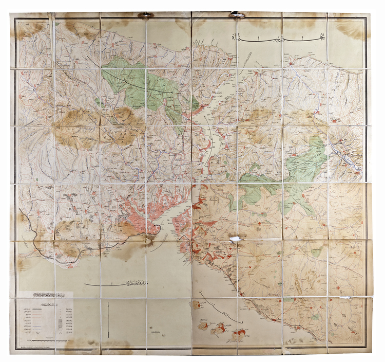 A LARGE OTTOMAN MAP OF ISTANBUL