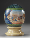 A PAINTED OSTRICH EGG, TURKEY, 20TH CENTURY