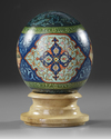 A PAINTED OSTRICH EGG, TURKEY, 20TH CENTURY