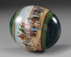 A PAINTED OSTRICH EGG, TURKEY, 20TH CENTURY