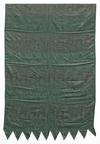 AN OTTOMAN RED EMBROIDERED SILK KISWA FRAGMENT, EARLY 20TH CENTURY