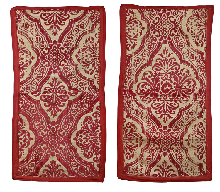 TWO OTTOMAN YASTIKS, 19TH CENTURY