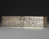 A FINE AND LARGE PERSIAN SILVER-INLAID BRASS PEN-CASE, KHURASAN STYLE, 2OTH CENTURY