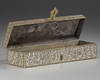 A FINE AND LARGE PERSIAN SILVER-INLAID BRASS PEN-CASE, KHURASAN STYLE, 2OTH CENTURY