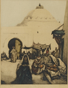 ISIDORE VAN MENS (1890-1985), RABAT, MAROCCO, COLOUR ETCHING
