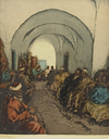 ISIDORE VAN MENS (1890-1985), RABAT, MAROCCO, COLOUR ETCHING