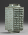 A CHINESE GUAN-TYPE CONG VASE, QING DYNASTY (1644-1912)