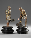 TWO JAPANESE BRONZE STATUES, MEIJI PERIOD (1868-1912)