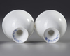 A PAIR OF CHINESE WHITE-GLAZED DRAGONS STEM CUPS, 20TH CENTURY