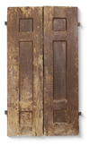 A PAIR OF PAINTED QAJAR WOODEN DOORS, LATE 19TH CENTURY