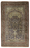 AN ANTIQUE SIGNED PERSIAN SILK PRAYER RUG, LATE 19TH CENTURY